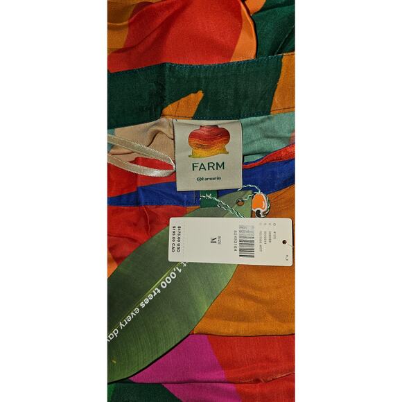 New Anthropologie Farm Rio Colorful Leaves Flared Pants $175 MEDIUM Red Motif - Picture 6 of 6